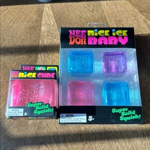 NeeDoh Nice Ice Baby 4 pack and Nice Cube bundle